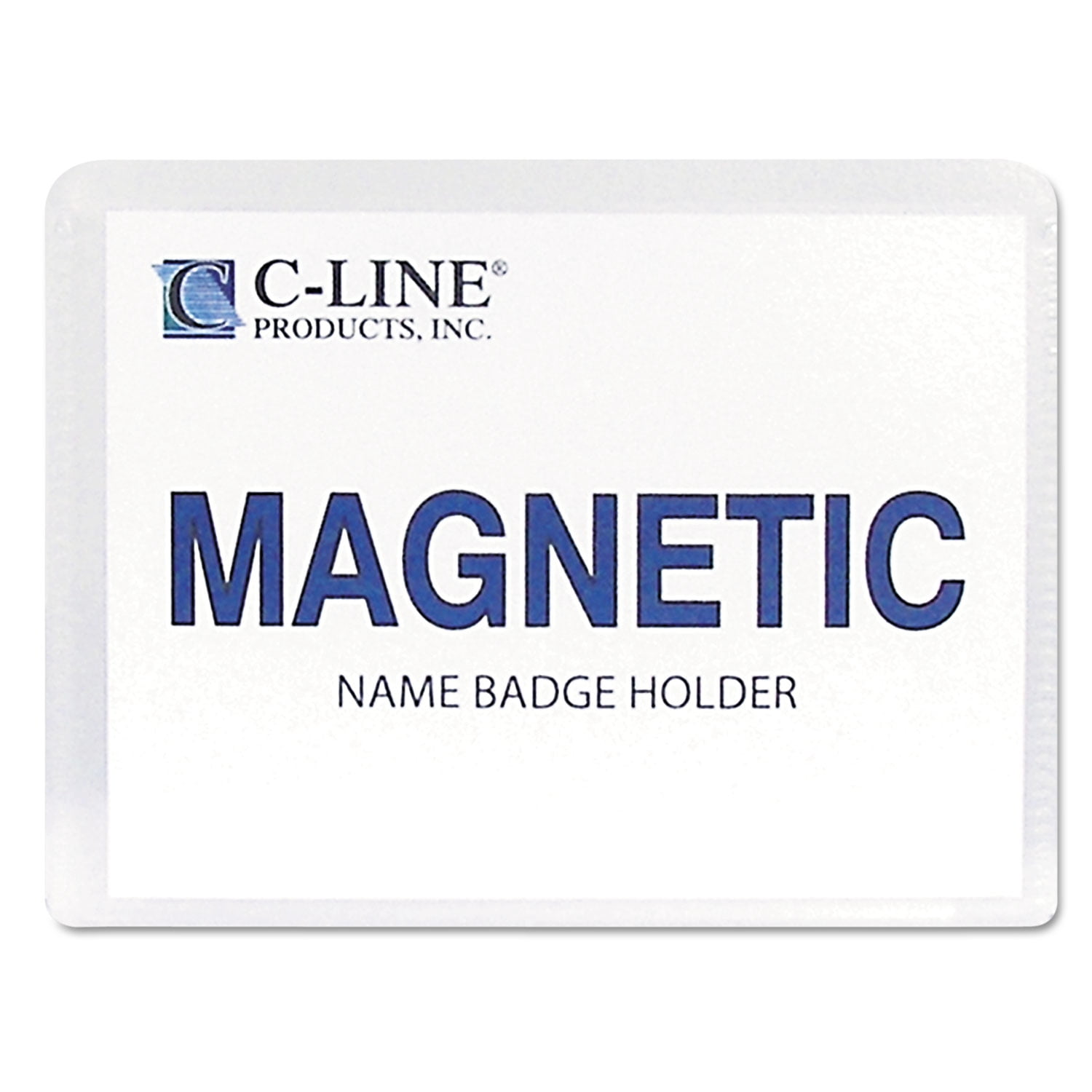 C-Line Magnetic Style Name Badge Holder Kit, Sealed Holders with Inserts, 4" x 3", Box of 20