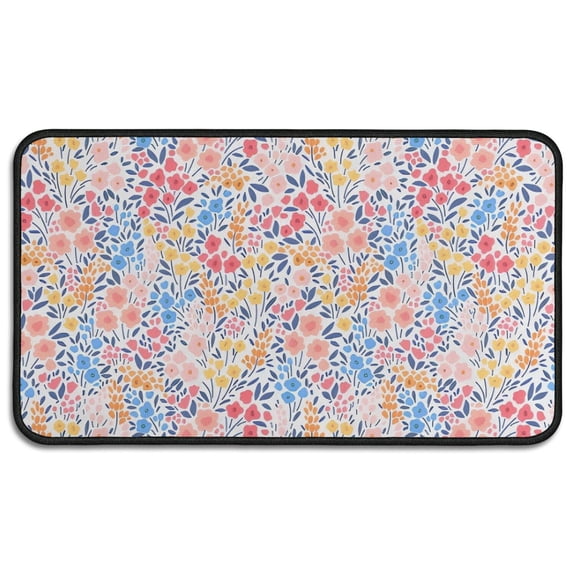 Pink Pioneer Flower Pattern Door Rugs,Washable Non Slip Door Mats Indoor,Decorative Door Mats,Entry Mat Indoor for Entrance,Bedroom,Kitchen,Bathroom,30"x17"