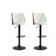 thumbnail image 1 of Set de 2 Bancos de Bar Barra Cocina Ajustables Giratorios | Asiento Acolchado Blanco con Base Negra, 1 of 4