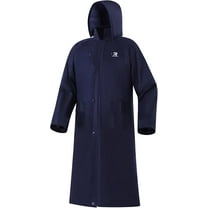 RainRider Raincoat for Men Waterproof Long Rain Jacket with Stowable Hood Lightweight Rain Gear Poncho for Unisex(Navy,S)