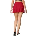 thumbnail image 3 of INSPIRE CHIC Flowy Mini Skirts for Women's Mesh Layered Ruffled Hem Elastic Tie Waist Tiered Short Skirt XS Red, 3 of 6