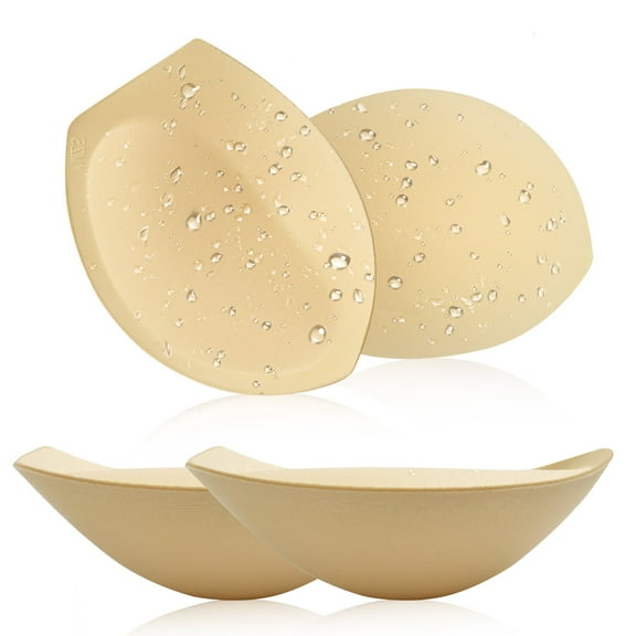 Nimiah Waterproof Swimsuit Bra Pads Inserts, 2 Pairs Push up Replacement Bra Pads,Beige
