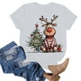 thumbnail image 6 of larppty Reindeer Shirt for Women Christmas Graphic Tees Family Party Casual Short Sleeve Xmas Shirt (White, L), 6 of 6