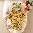 thumbnail image 6 of Baby Tiger Hooded Romper Soft Plush Warm Animal Jumpsuit Halloween Dress-Up Outfit, 6 of 6