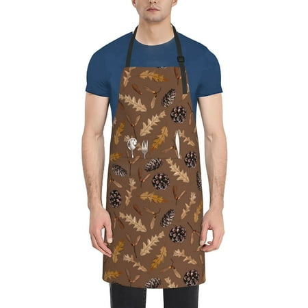 

Picia Autumn Pinecone Plants Waterproof Apron for Unisex Adult - Adjustable Bib Apron with Pockets Ideal for Cooking Gardening Painting and Household Chores