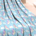thumbnail image 3 of Light Blue Cartoon Unicorn Cloud Pattern Blanket,Comfortable Soft Flannel Throw Blanket,All Season,Warm Lightweight Blankets for Sofa Bed Couch Living Room Chair,30"x40", 3 of 4