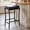 Black, 1-Pack, variant on 26 Inch Counter Height Bar Stool, Modern Saddle Seat with Thick Padded Faux Leather, Durable Black Metal Frame & Footrest, for Kitchen Island or Dining Room, Black