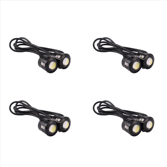 8pcs LED Eagle Eye Backup Light Fog Driving Lamp Car Motorcycle White Light 9W Black,8 x Eagle Eye Lamp,black