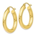 thumbnail image 5 of Auriga Fine Jewelry 10K Yellow Gold 3mm Lightweight Hoop Earrings for Women, 5 of 6