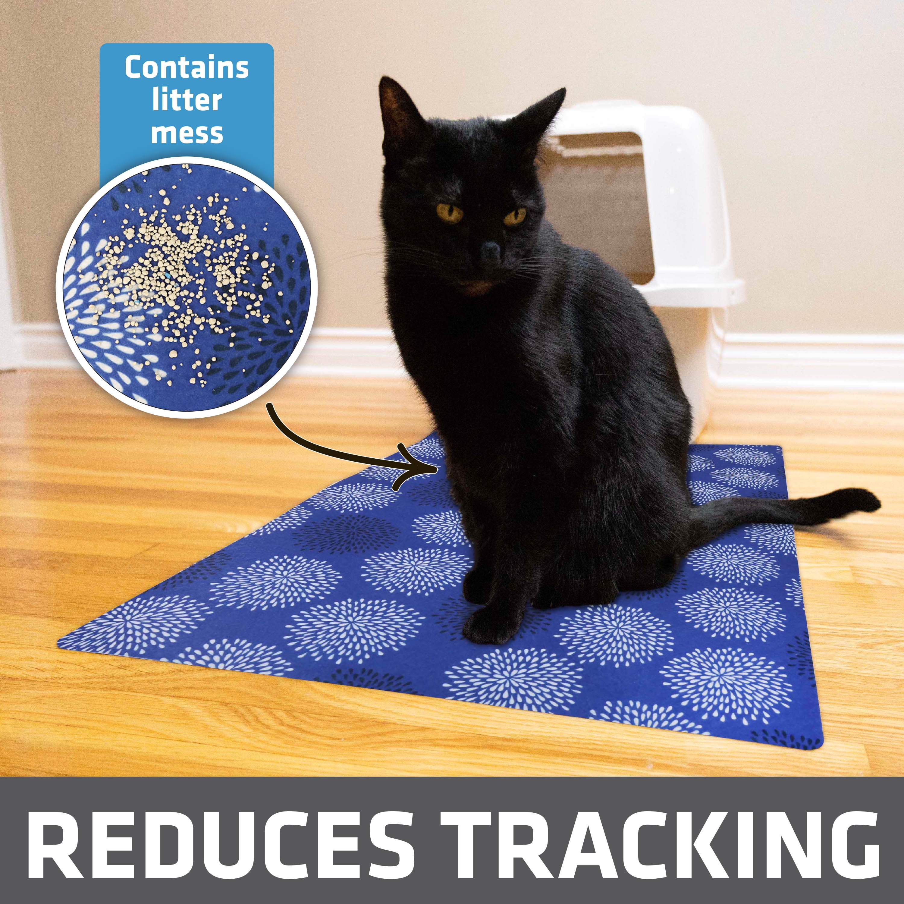 Drymate Original Cat Litter Mat Contains Mess from Box for Cleaner Floors Urine Proof Soft on Kitty Paws Absorbent Waterproof Machine Washable Durable 20 x28 Cool Cat Grey Walmart