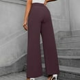 thumbnail image 5 of ABATAB Dress Pants Women Casual Wide Leg Work Pants High Waist Stretchy Trousers Pull on Office Slacks Bottoms, 5 of 7