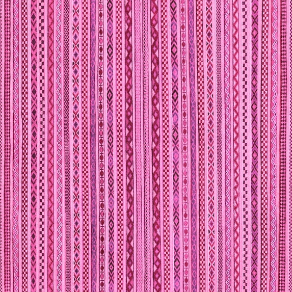 Ahgly Company Indoor Square Abstract Pink Modern Area Rugs, 7' Square