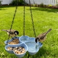 thumbnail image 5 of Hanging Wild Bird Feeder & Waterer, 4-Compartment Heart-Shaped Outdoor Bird Feeder for Garden & Patio, 2-in-1 Feeding & Watering Solution (Green), 5 of 6