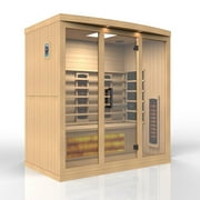 Golden Design Saunas Golden Designs 4-Person Full Spectrum PureTech™ Near Zero EMF FAR Infrared Sauna with Himalayan Salt Bar (Canadian Hemlock)