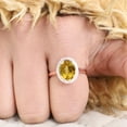 thumbnail image 6 of SHREENATHJEWELRY 8x6MM / 2Ct Vintage Citrine Engagement Ring- CZ Diamond Halo Bridal Wedding Ring Alternative Fine Women Jewelry Birthday Gift For Mother, 6 of 7