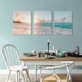 thumbnail image 6 of 3 Piece Beach Wall Art Sunset Bathroom Canvas Prints Ocean Waves Nature Pictures Paintings for Living Room Bedroom Decorations Wall Decor Ready to Hang 12"x16" x 3 Panels, 6 of 6