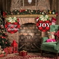 thumbnail image 5 of 2pcs, Christmas Door Sign Decorations - Buffalo Plaid Merry Christmas Sign And JOY Sign For Rustic Holiday Christmas Door Window Farmhouse Decorations Indoor Outdoor Decor, 5 of 8