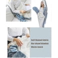 thumbnail image 3 of Shark Blanket Adult - Wearable Shark Blanket Super Soft Cozy Flannel Hoodie - Shark Onesie Blanket Shark Blanket Hoodie - Pink/, 3 of 5
