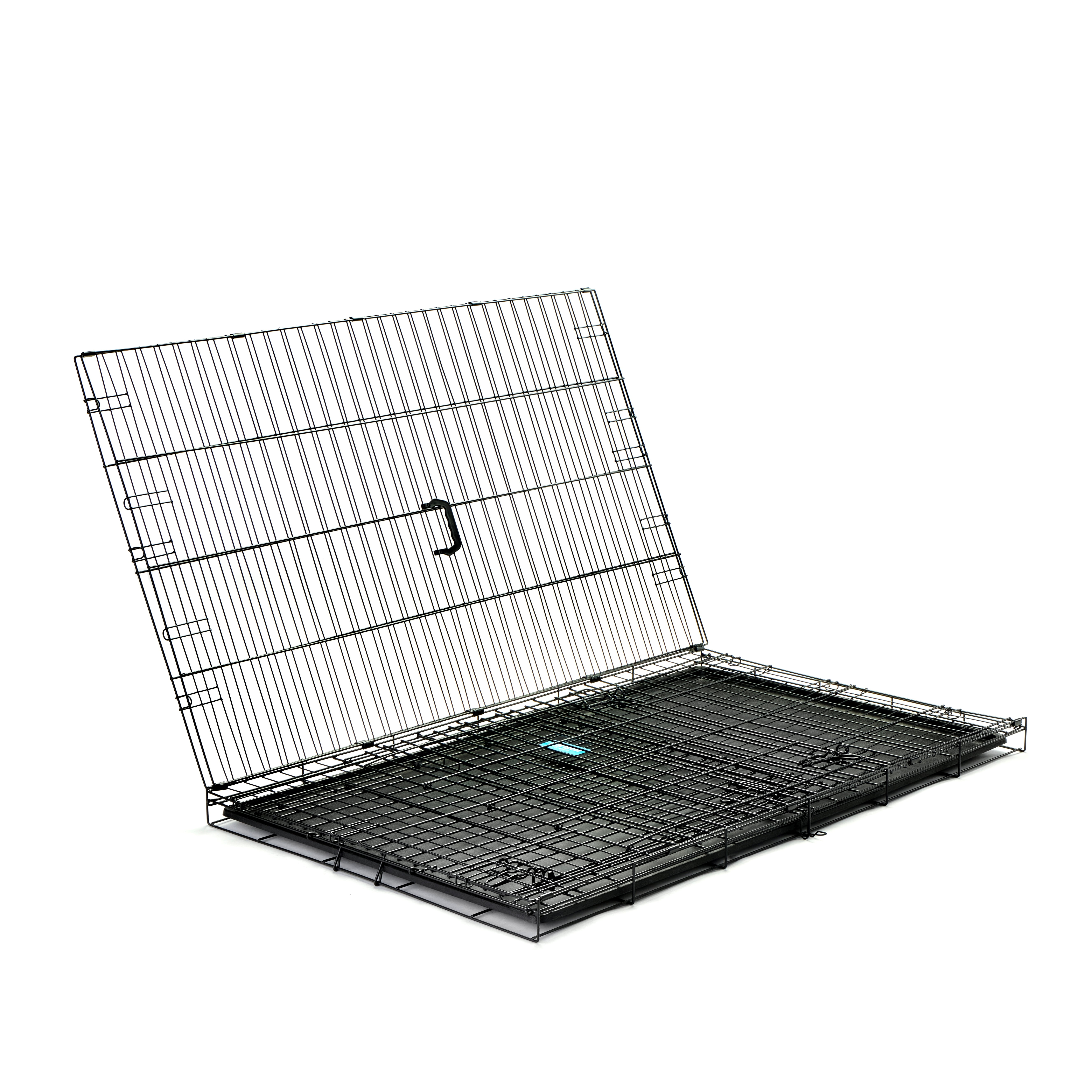 Carlson Secure and Compact Double Door Metal Dog Crate, For Extra Large Breeds Up To 120 Pounds, Includes Divider Panel and Removable Pan, Black