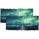 thumbnail image 1 of Cortina con diseño de aurora boreal para cocina, cenefa con diseño de puente de madera y paisaje mágico para sala de estar, dormitorio, cenefa de cocina con bolsillo para varilla, cortina para, 1 of 6