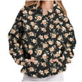 thumbnail image 2 of DDAPJ pyju Floral Print Hoodies for Women Pleated Front Pullover Sweatshirt Fashion Casual Hoodie Hoody Tops with Kangaroo Pocket, 2 of 7