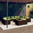 thumbnail image 1 of vidaXL 13 Piece Garden Lounge Set with Cushions Brown Poly Rattan, 1 of 5