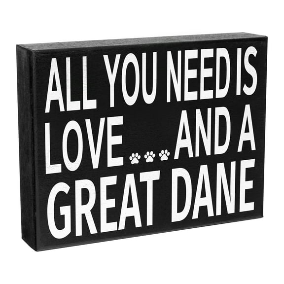 JennyGems Great Dane Gifts, All You Need Is Love And A Great Dane Wooden Sign, Great Dane Decor, Gifts for Great Dane Moms