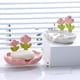 thumbnail image 5 of Preciosa jabonera de cerámica con forma de flor, jabonera con drenaje automático, jabonera decorativa, flor, rosa, 5 of 5