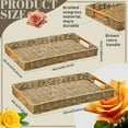 thumbnail image 2 of 2 Pcs Woven Rectangle Wicker Seagrass Tray with Handles - Basket Trays for Serving Food, Coffee Table, Home Shelf, Bathroom, Living Room, 19.6 x 11.8 x 1.9''$$Home Decor, Kitchen, & Other, 2 of 6