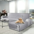 thumbnail image 3 of SHANNA Sectional Couch Covers 100% Waterproof L Shaped Sofa Slipcover, 3pcs Reversible Chaise Lounge Cover for Sectional Couch Furniture Protector for Pets Dog Cat, Light Gray, Medium, 3 of 13