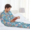 thumbnail image 6 of Yiaed Cute Dog Print Men’s Pajamas Set - Long Sleeve Button Down Sleep Shirt and Pajama Bottoms Sleepwear Set Mens Pjs Sets Men's Pajama Bottoms-Medium, 6 of 7
