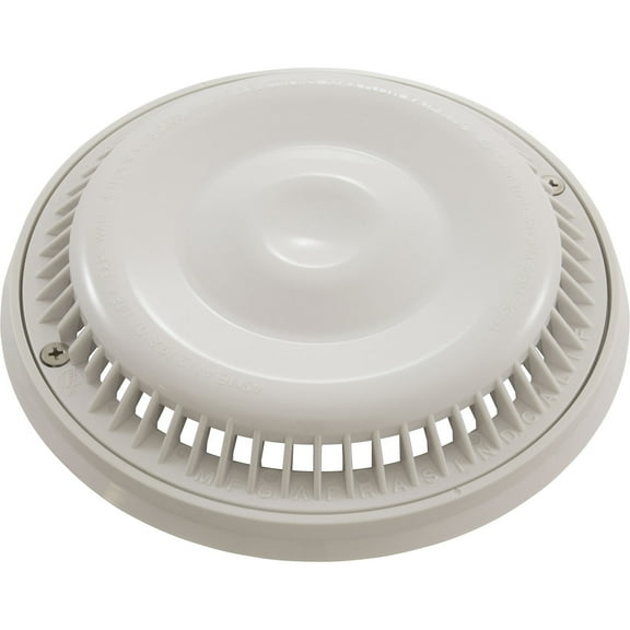 Main Drain Grate, Afras, Anti Vortex, 7-3/4" DIA, White, w/ Ring & Screw