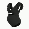 thumbnail image 6 of TOWED22 Women's One Piece Swimsuit Maternity Wrapped Front Ruched Pregnancy Bathing Suit Back Hook Cutout(Z01-Black,XL), 6 of 7