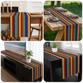 thumbnail image 6 of Abstract Vertical Striped Table Runner 90 Inches Long, Colorful Rainbow Stripes Retro Kitchen Coffee Dining Table Decoration for Home Party Birthday Wedding Home Decor 13x90 Inches, 6 of 8