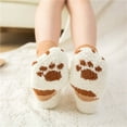 thumbnail image 3 of Cartoon Women Autumn Winter Cats Paws Coral Fleece Homewear Warm Floor Socks, 3 of 8