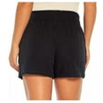 thumbnail image 2 of Three Dots Women's Smocked Waistband Double Layer Cotton Gauze Short (Black, L), 2 of 4