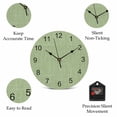 thumbnail image 5 of Wall Clock Sage Green Linen Texture Clocks PVC Silent Non-Ticking Battery Operated Decorative Farmhouse Solid Color Round Clock for Home Living Room Kitchen Bedroom Office School Wall Decor 14 Inch, 5 of 9