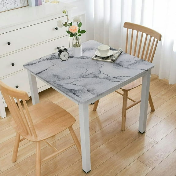 BANET Vinyl Tablecloth for Rectangle Tables, Square Table Cloth Cover Tables, Wipeable Oilcloth Tablecloths for Outside Patio Table, White white