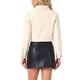 thumbnail image 3 of Chaqueta metálica brillante de biker con botones para mujer INSPIRE CHIC en color albaricoque, 3 of 6