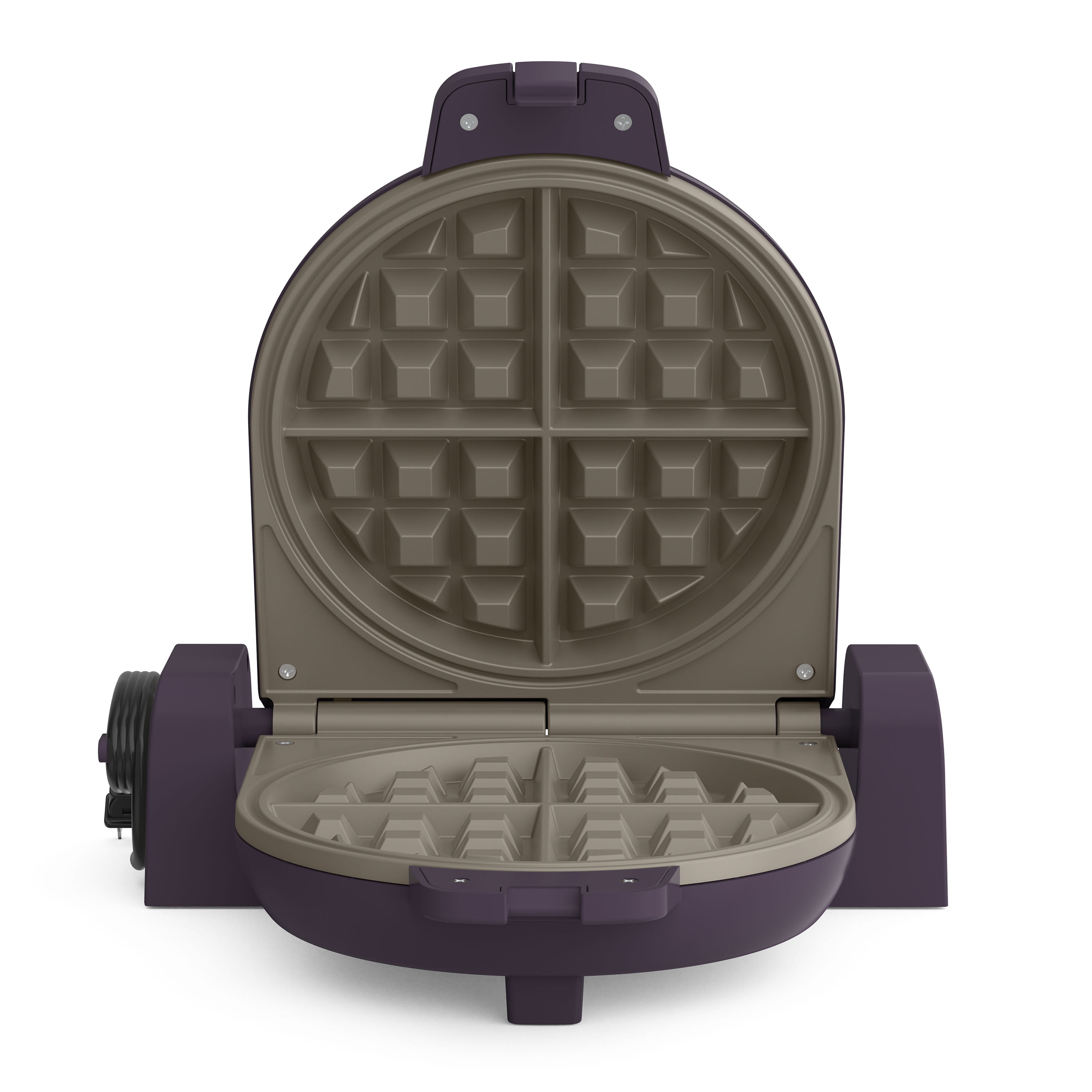bella Flip-n-Store Belgian Waffle Maker with EverGood™ Ceramic Nonstick Coating, Power Indicator Light & Cool-Touch Handle, Plum