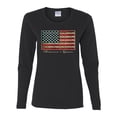 thumbnail image 2 of Wild Bobby, American Game Flag Baseball Bat Ball, Sports, Women Graphic Long Sleeve Tee, Black, Small, 2 of 3
