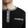 thumbnail image 6 of SPEEDRUN Men's Long Sleeve Henley Shirts Button Placket Leisure Casual Shirt Basic T-Shirt Stand-Up Collar Summer Henley Shirt Black XL, 6 of 9