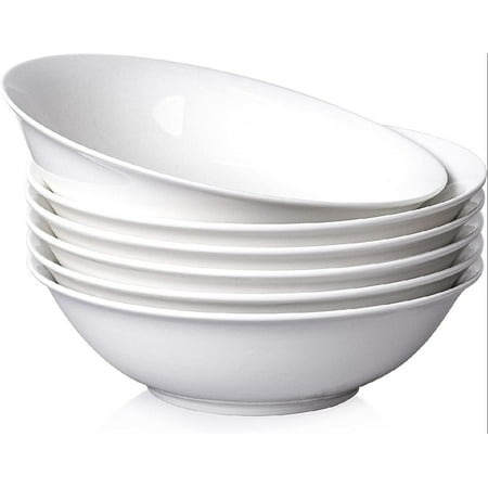 

Large Salad Bowls 9 Inch Soup Bowls and Serving Bowls 45 Oz Pasta Bowls for Kitchen Large Capacity White Bowls Set of 6 Microwave Dishwasher Safe
