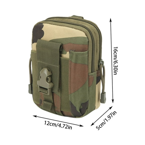 2-Pack Military Tactical Waist Bag with Molle System, Outdoor Sports Belt Pack for Phone Essentials, Waterproof EDC Pouch with Zipper, Adjustable Strap for Hiking Camping