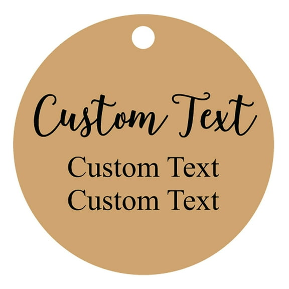 100 PCS Custom Made Any Text Hang Tags Round Shape Personalized Wedding Favor Gift Tags