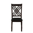 thumbnail image 5 of Acme Dining Chair Vegan Faux Leather Cross Lattice Set of 2 Black- Saltoro Sherpi Indoor Dining Chairs, 5 of 6