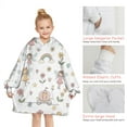 thumbnail image 6 of Fairy Princess Carriage Pattern Blanket Hoodies for Kids 6-13YR Oversize Wearable Blanket Hoodies for Boys Girls Teens, 6 of 7
