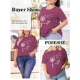 thumbnail image 3 of XCHQRTI Sunflower Shirts for Womens Plus Size Short Sleeves T-Shirt Graphic Oversized Flower Tops, 3 of 9