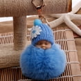 thumbnail image 7 of Ludlz Cute Sleeping Baby Fluffy Pompom Plush Doll Hanging Pendant Key Ring Keychain, 7 of 7