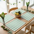 thumbnail image 5 of Light Green Buffalo Check Plaid Placemats Set of 4 Farmhouse Style Place Mats Table Mats Kitchen Dining Home Outdoor Party Table Decoration, 5 of 9